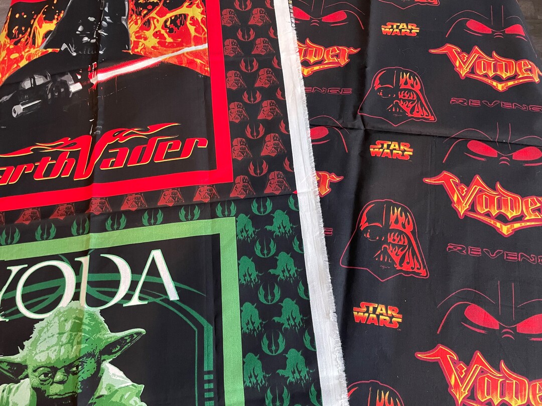 Star Wars Jedi Master YODA and Darth Vader Pillow Quilt Panel Etsy