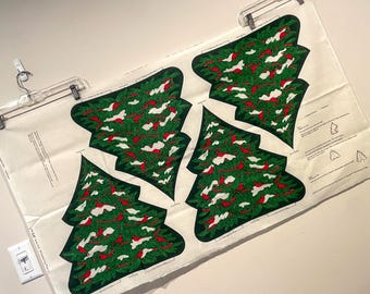 Vintage Cardinal Wildlife Christmas Tree Fabric cut & sew DIY Centerpiece Holiday Craft Soft Sculpture Bird Decor Cranston VIP