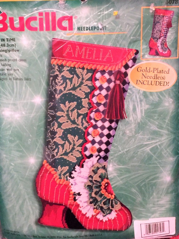 Bucilla Needlepoint Christmas Stocking Or Pillow Kit Victorian Etsy