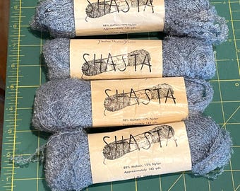 Vintage SHASTA Capri Blue Pauline Denham Mohair Blend Loop Yarn 4 Skeins 1 Oz each 145 Yds  Crochet, Knit