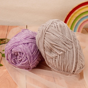 Plush velvet 2mm yarn for amigurumi and baby projects, chenille chunky yarn, soft bulky yarn for crocheting and knitting