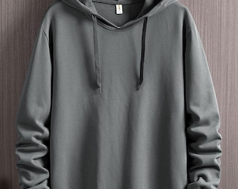 Casual Gray Hoodie Sweatshirt