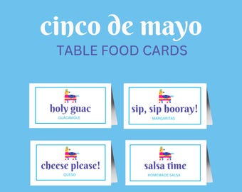 Cinco de Mayo Food Labels Printable, Taco Bar Signs Editable, Fiesta Party Food Tent Cards, Mexican Party Decor Canva Template