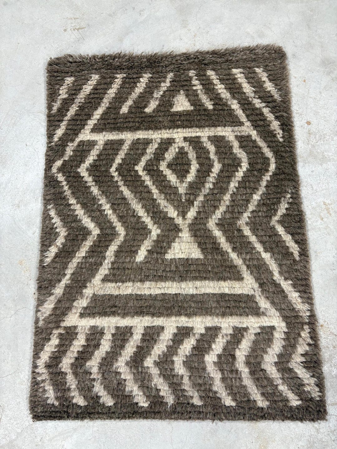 Rustic Wool Rug Handwoven Tribal Wool Rug – Rustic Geometric Area Rug - Etsy