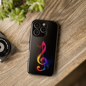 Colorful Music Theme Phone Case, Unique Gift for Music Lovers, Flexible Tough Case, Smartphone Accessory, Personalized Music Gifts