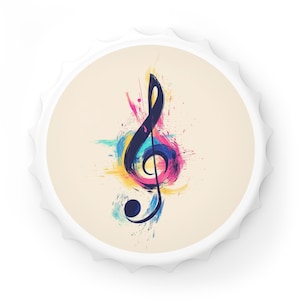 Artistic Music Note Bottle Opener, Colorful Party Decor, Gift for Musicians, Barware Accessory, Summer Celebrations, Unique Kitchen Tool