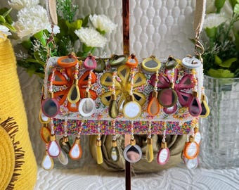 Boho Mirror Work Clutch Bag – Handmade Embroidered Crossbody Purse | Indian Multicolor Festive Sling Bag | Wedding Ethnic Purse