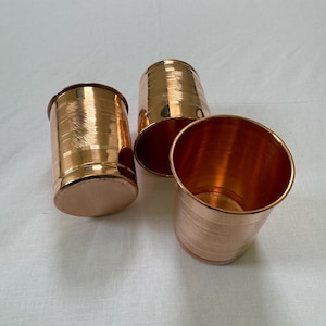 Pure Copper Cup 250ml 14oz Tamba Tumbler Glass Mug Holistic Health Yoga minimalist design choose  from plain designed 14oz Tumbler