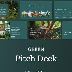 GREEN - Sustainability Business Pitch Deck | Eco-friendly Creative, Environmental, Climate, Business Presentation slides