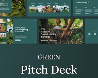 GREEN - Sustainability Business Pitch Deck | Eco-friendly Creative, Environmental, Climate, Business Presentation slides