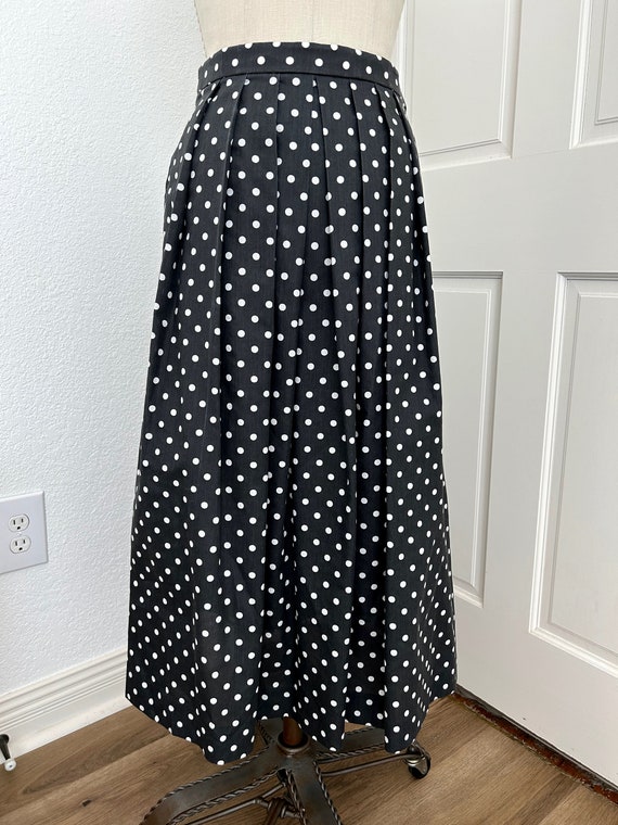 Vintage handmade polka dot pleated skirt
