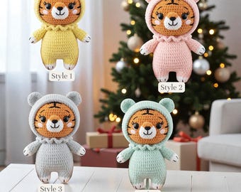 Crochet Toy, Handmade Tiger Amigurumi, Soft Animal Doll Gift, Crochet Stuffed Animal, Cozy Plush Decor,