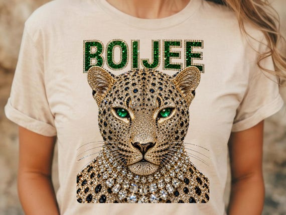 Boujee Leopard Cheetah PNG: Rhinestone Diamond Necklace Luxury Wild Cat GlamDTFDigital Download