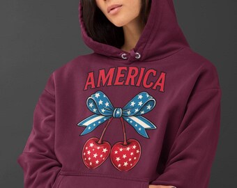 America Cherries PNG: 4th of July Design (Digital Download