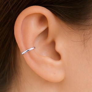 Sterling Silver Ear Cuff – Minimalist Non Pierced Cuff Earring, Handmade .925 Silver Cartilage Jewelry, Modern Everyday Gift for Her