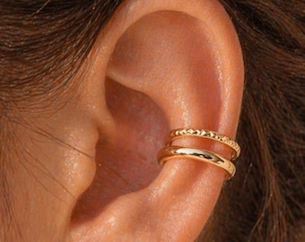 Conjunto de pendientes de oro para la oreja - Conjunto de pendientes de 25 mm de St Clair Fine Jewelry - Joyería femenina sin perforación