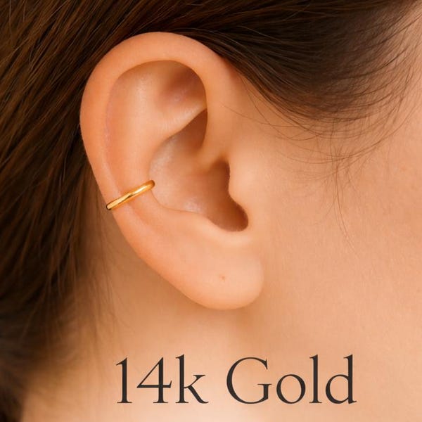 14k Gold or Gold Fill Ear Cuff  - Minimalist No‑Pierce Helix Cuff Jewelry - St Clair Fine Jewelry - Gold Earring Jewelry Gift For Her