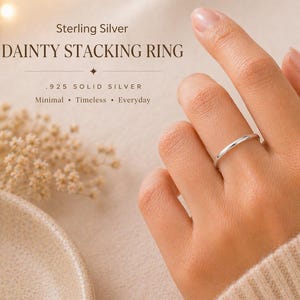 Sterling Silver Thin Stacking Ring, Dainty Minimalist Band, 1mm 2mm 4mm Silver Ring, Everyday Jewelry, Simple Stackable Ring