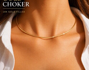 NWT Gold Minimalist Open Collar Choker Necklace Amazon.com: Egfyqzbryn Simple Open Choker Necklace Simple  main image 2