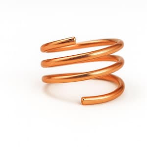 Copper Spiral Ring • Knuckle Wrap Ring for Women • Handmade Boho Minimalist Jewelry • Modern Coil Stacking Ring • Swirl • Spiral
