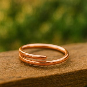 Adjustable Open Rose Gold Thumb Ring – Handmade Modern Minimalist Rose Gold Ring - Rose Gold Stacking Ring For Statement Ring or Everyday