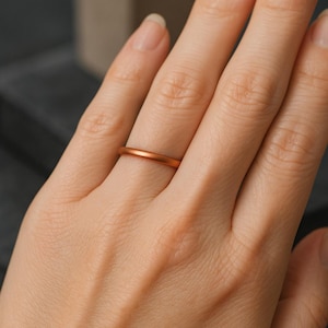 Copper Ring – 2.05mm Thin Stacking Ring for Women or Men – Simple Polished Copper Band – Rustic Handmade Jewelry - St Clair Fine Jewelry