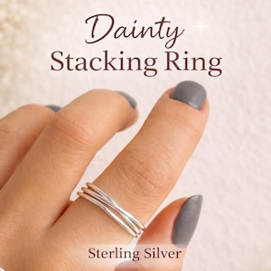 Sterling Silver Fidget Ring – Anxiety Spinner Ring – Minimalist Worry Ring for Women – 2 Band or 3 Band Spinner – Handmade In The USA