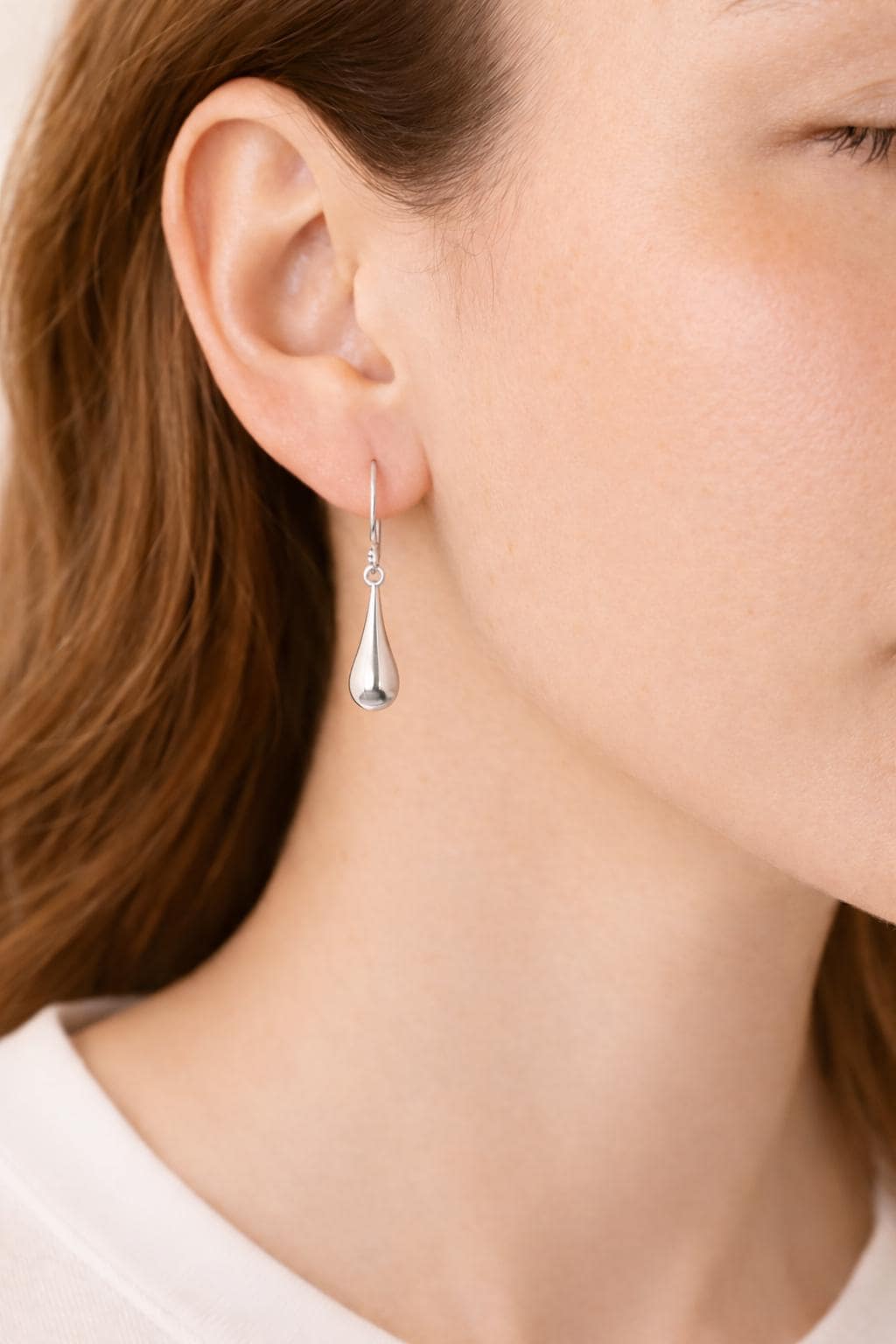 Sterling Silver Teardrop Earrings 925, Minimalist Dangle Earrings