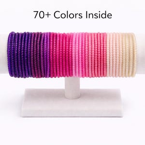 Rocailles Perlen Stretch Armband | 70+ Farben erhältlich | Stapelbare Perlen Armbänder | Armband Rosa | Grün | Blau | Türkis | Lila | Lavendel +