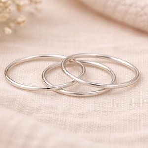 Sterling Silver Stacking Ring -Thin & Dainty Stacking Ring – Minimalist Skinny Band, Everyday Layering Jewelry - Skinny Silver Rings Gift