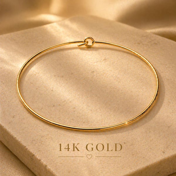 14K Gold Necklace Gift for Her – Minimalist Gold Choker Necklace, Dainty Layering Necklace, Birthday Gift, Anniversary Jewelry