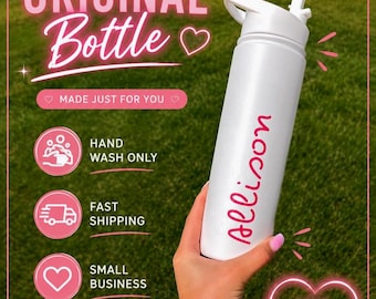 Personalized 22oz Water Bottle island love | Stainless Steel island love, love the island vibes, love the island vibes.