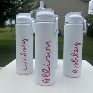 Water Bottle With Name, Personalized island tumbler with straw, Love Beach themed, Gift for bachelorette group or teacher