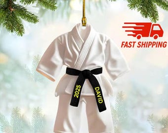 Personalized Karate 2D Flat Acrylic Ornament, Karate Ornament, Gift for Sport Lovers, Karate Black Belt Ornament, Taekwondo Ornament