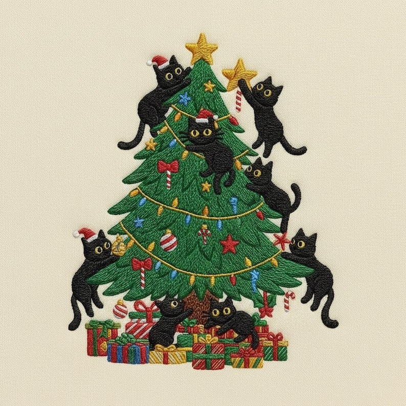 Kat Kerstboom Met De Beste Wensen Van De Italiaan Op Vakantie Vector