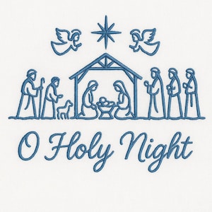 The Greatest Gift of All Embroidery Design, Christian Christmas Embroidery File, Nativity Christmas Pes, Christmas Tree, Instant Download