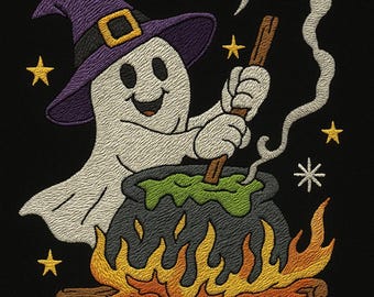 Funny Ghost Witch Embroidery Design, Pick Your Poison Stitch File for Halloween Projects, Spooky Season, Instant Download