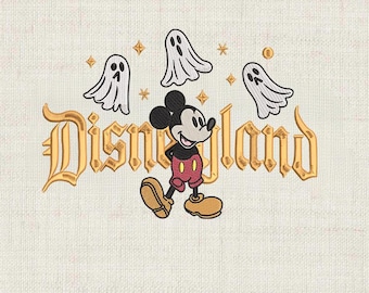 Mouse Cartoon Ghost Embroidery Design, Halloween Embroidery Design, Mouse Cartoon And Friends Embroidery, Magical Land Halloween Design
