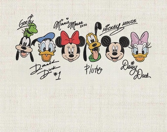 Mickey Friends Machine Signature Embroidery Design, Halloween Embroidery Pattern, Mickey & Friends machine file