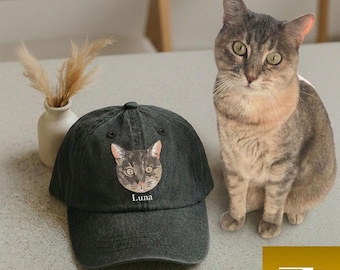 Custom EMBROIDERED Pet Hat Using Pet Photo Personalized Dog Hat Custom Cat Hat Custom Pet Cap Dog Hat Custom Dog Baseball Cap Dog Mom Hat
