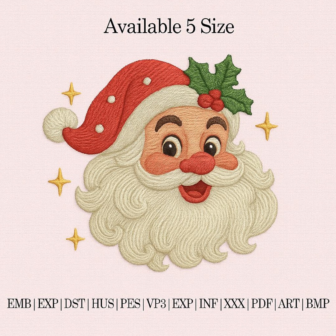 Embroidery Design Rocker Santa Retro Santa Embroidery Design, Vintage Christmas Embroidry File, Santa ...