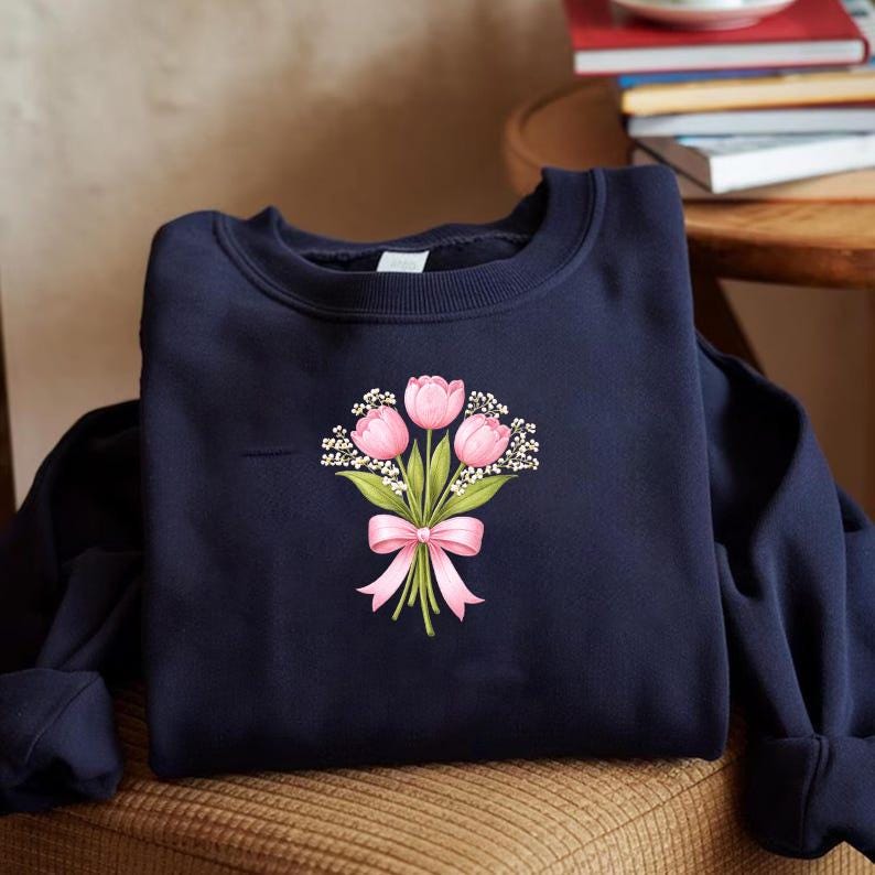 Pink Tulip Flower Embroidery Design, Spring Floral Machine Embroidery ...