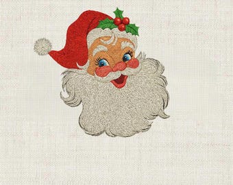 Retro Santa Embroidery Design, Vintage Christmas Embroidry File, Instant Download, Machine Embroidery Design File, 5 sizes