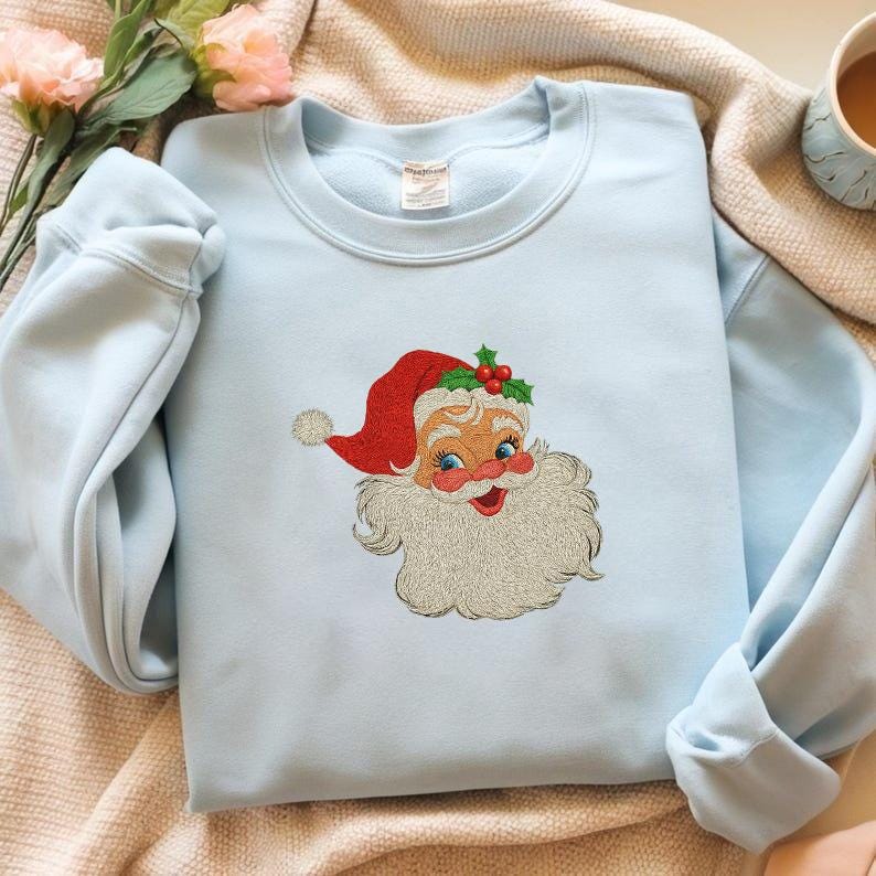 Embroidery Design Rocker Santa Retro Santa Embroidery Design, Vintage Christmas Embroidry File ...