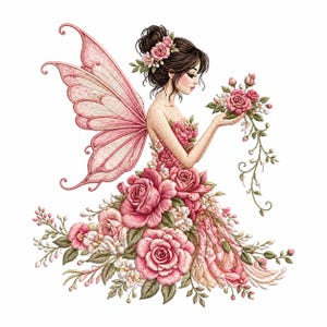 flower fairy dress drawing Cottage Fairy – Lark & Design Co main image 1