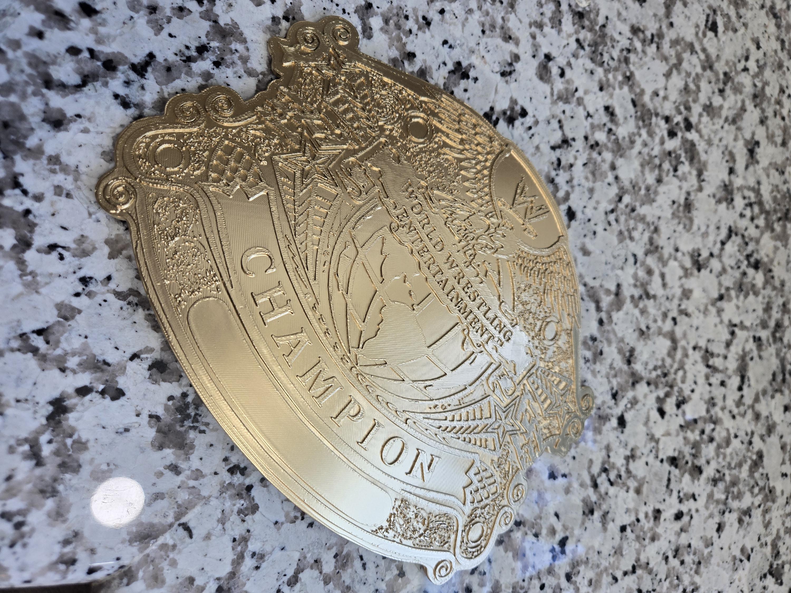 UNPAINTED WWE Undisputed Championship (3D Printed Display Plates)