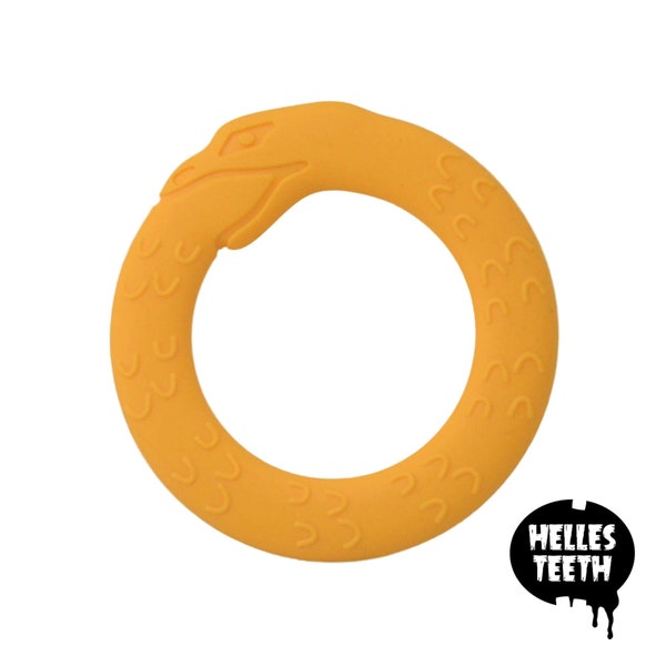 Yellow Serpent Baby Teether: Non-Toxic Silicone Teething Toy