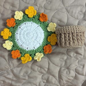 5 Flower Coaster Crochet Pattern Bundle PDF, Floral Coaster Set, Beginner Friendly Amigurumi, Plant Pot Coaster (PDF Download)