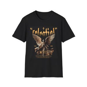 Engel Flügel Grafik T-Shirt, spirituelle Kleidung, Unisex Softstyle T-Shirt, Nostalgische Mode, Geschenk für Musikliebhaber, Konzertkleidung, Vintage-Stil