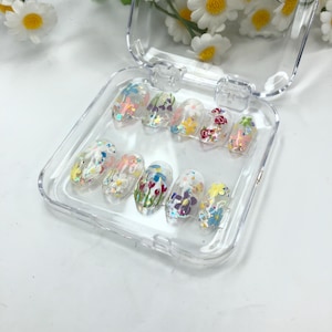 Tropical Butterfly and Floral 3D Press-On Nails – Bright Summer Nail Art Set